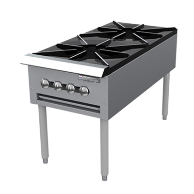 Garland SP-1844-2 Stainless Steel (2) Burners Regal Series Double Stock Pot Range  - 90,000 BTU