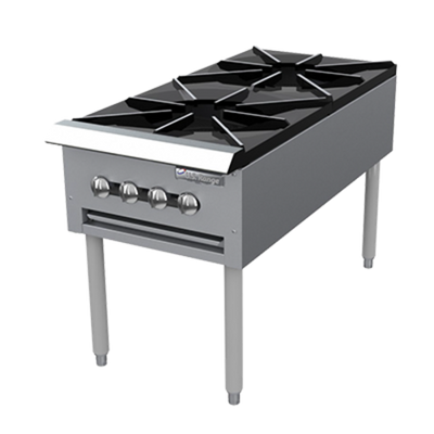 Garland SP-1844-2 Stainless Steel (2) Burners Regal Series Double Stock Pot Range  - 90,000 BTU
