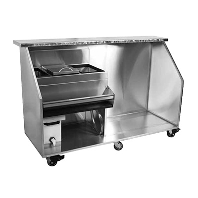 Glastender PBCR78-18 Portable Bar with Stainless Steel Bar Top - 78"W x 12"D