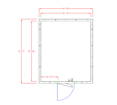 American Panel 10X12F-O 116" W x 90" H Outdoor Acrylume With Floor Walk-In Freezer