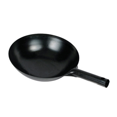 Winco WOK-36 16" Dia. Black Carbon Steel Japanese Wok