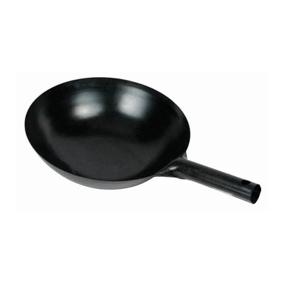 Winco WOK-36 16" Dia. Black Carbon Steel Japanese Wok