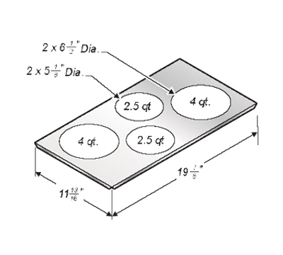 Wells 20434 12" x 20" Adapter Top