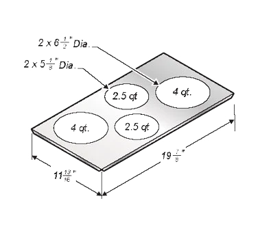 Wells 20434 12" x 20" Adapter Top