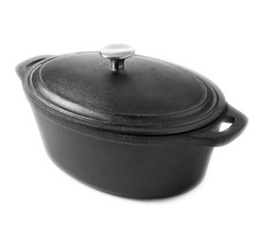 American Metalcraft CIPO4 4 Qt. Cast Iron Oval Casserole Dish