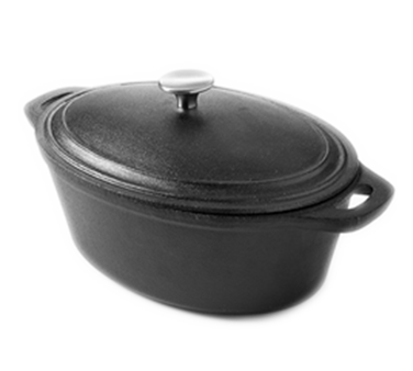 American Metalcraft CIPO4 4 Qt. Cast Iron Oval Casserole Dish