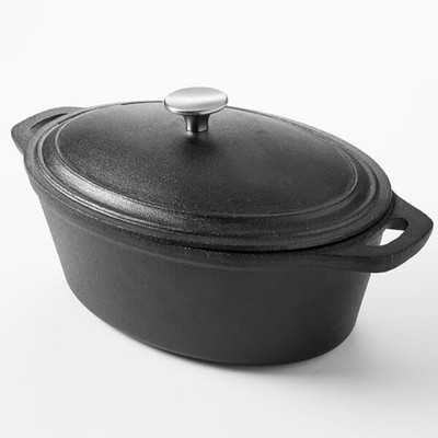 American Metalcraft CIPO4 4 Qt. Cast Iron Oval Casserole Dish