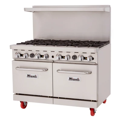 Migali C-RO8B-LP Competitor Series 48" Liquid Propane 8 Burner Gas Range