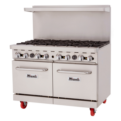 Migali C-RO8B-LP Competitor Series 48" Liquid Propane 8 Burner Gas Range