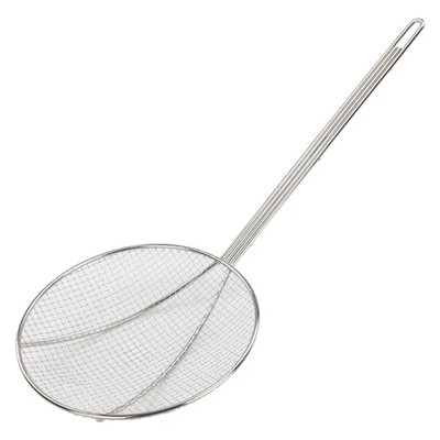 Winco SC-9R 9" W Round Nickel Plated Mesh Skimmer