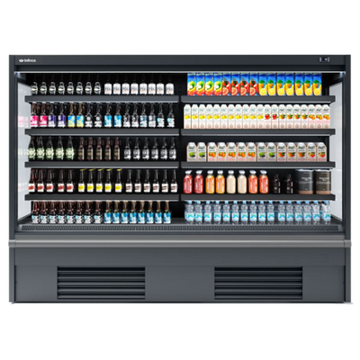 Infrico USA IAG-ML18PIM1 77" W Stainless Steel Horizontal Case Air Curtain Refrigerated Open Merchandiser - 220 Volts