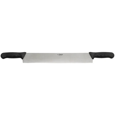 Winco KCP-15 15" Stainless Steel with Double Black Polypropylene Handles Cheese Knife