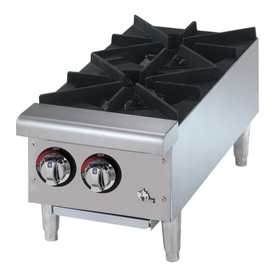 Star 602HF Star-Max® 12" Gas Countertop Hotplate with 2 Burners and Manual Controls - 50,000 BTU