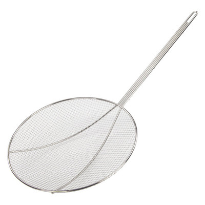 Winco SC-12R 12" W Round Nickel Plated Mesh Skimmer