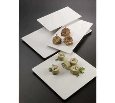 American Metalcraft MEL2113 Plastic White Rectangular Endurance Platter