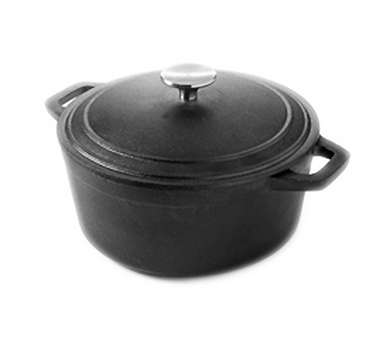 American Metalcraft CIPR4 4 Qt. Cast Iron Round Casserole Dish