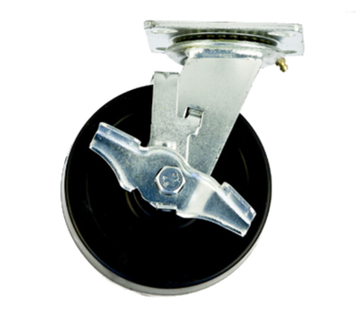 New Age C495 6&quot; Dia Polyolefin Wheel Tread Swivel Plate Caster With Brakes