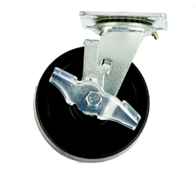 New Age C495 6" Dia Polyolefin Wheel Tread Swivel Plate Caster With Brakes - 750 Lbs.