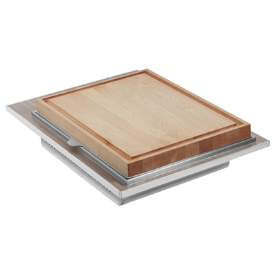 Eastern Tabletop H945CBS 23-5/8 X 17-5/8" X 1-1/4" Cutting Surface Hub Buffet Butcher Block Tile With 31-7/16" X 22-1/4" Overall