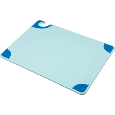 San Jamar CBG152012BL 15" x 20" x 1/2" Blue Co-Polymer Saf-T-Grip Cutting Board