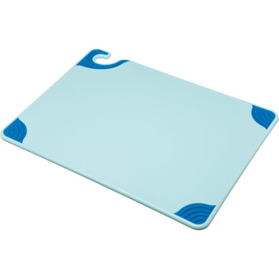 San Jamar CBG152012BL 15" x 20" x 1/2" Blue Co-Polymer Saf-T-Grip Cutting Board