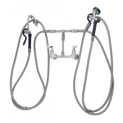 T&S Brass B-2331 Kettle Kaddy Pot Filler Faucet & Spray Assembly wall mount mixing faucet with 8"