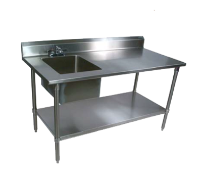 John Boos EPT8R5-3048GSK-L 48&quot;W x 30&quot;D x 40-3/4&quot;H Stainless Steel Work Table with Prep Sink
