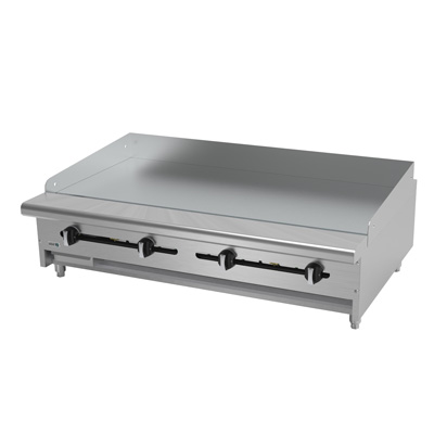 Asber AEMG-48 H 48" W Stainless Steel Natural Gas Countertop Griddle - 96,000 BTU