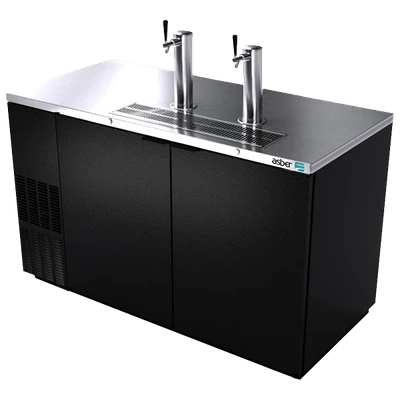 Asber ADDC-58 59.5" W Two-Section Solid Door Direct Draw Beer Cooler