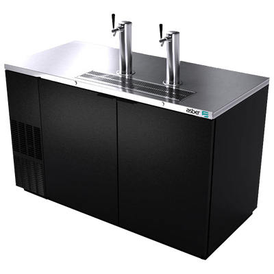 Asber ADDC-58 59.5" W Two-Section Solid Door Direct Draw Beer Cooler