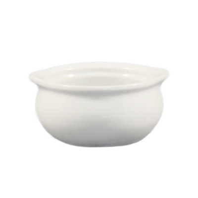 CAC China OC-12-P 12 Oz. Super White Porcelain Round Onion Soup Crock (2 Dozen Per Case)