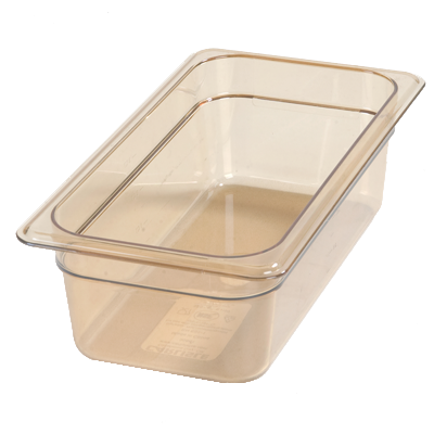 Carlisle 3086113 3.8 Qt. 1/3 Size Polyether Sulfone Amber Storplus High Heat Hot Food Pan