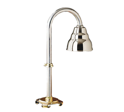 Bon Chef Single Brass Heat Lamp with 1 Bulb - 110 Volts 250 Watts