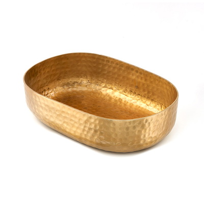 American Metalcraft ABHG69 48 Oz. Aluminum Gold Oval Entree Basket