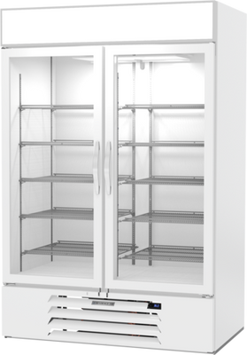 Beverage Air MMR49HC-1-W-IQ 52" W Two-Section Glass Door Merchandiser MarketMax Refrigerated Merchandiser