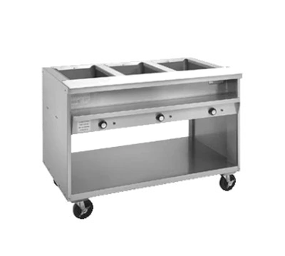 Randell 3513 3 Pans Stainless Steel Open Cabinet Base Electric Hot Food Table - 120 Volts