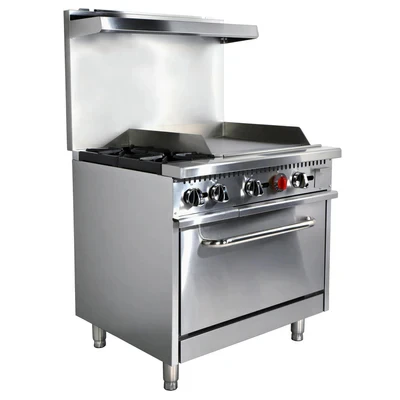 Admiral Craft BDGR-3624G/NG 36" Natural Gas Black Diamond Range with Griddle - 130,000 BTU