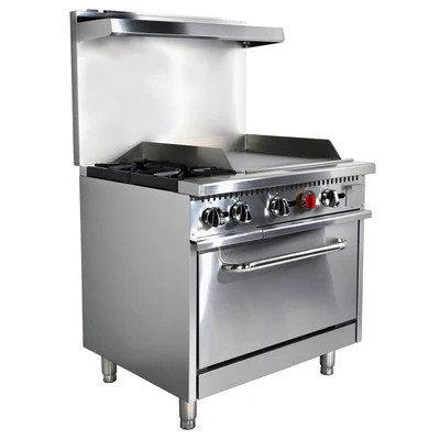 Admiral Craft BDGR-3624G/NG 36" Natural Gas Black Diamond Range with Griddle - 130,000 BTU
