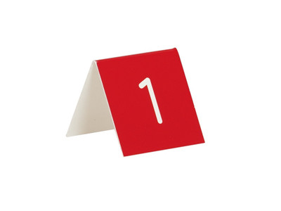 Cal-Mil 269-1 3" W Red and White Plastic Engraved Number Tent