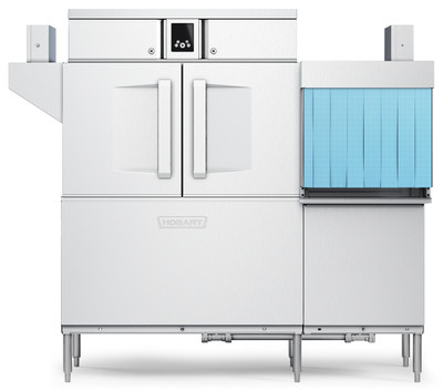 Hobart CL66C-BAS+BUILDUP Low Temp Conveyor Dishwasher 0.62 Gallons and Rack Stainless Steel Enclosure Panels