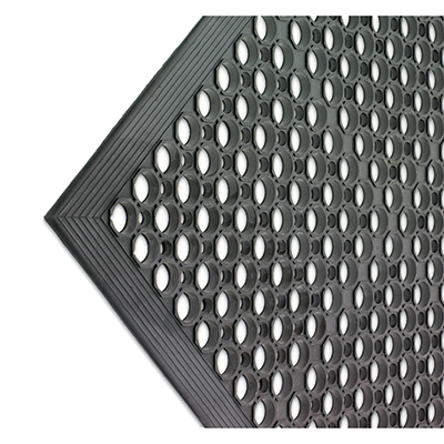 San Jamar KM1100 3'L x 5'W x 1/2"D Black Kitchen Mat