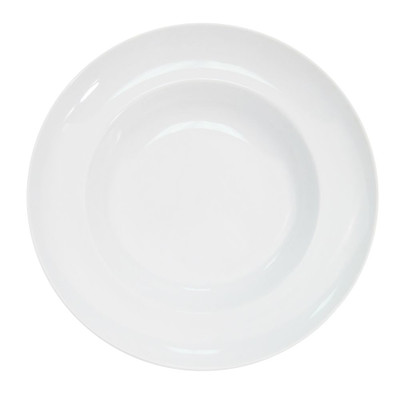 CAC China RCN-135 12 Oz. Super White Porcelain Round RCN Specialty Mediterranean Pasta Bowl (2 Dozen Per Case)