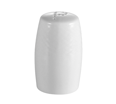 CAC China BST-PS 1.38" Dia. Super White Porcelain Round Embossed Boston Pepper Shaker (4 Dozen Per Case)
