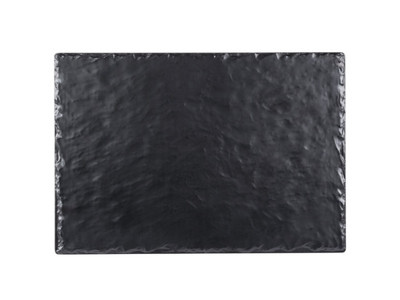 Cal-Mil 1522-1014-65M Melamine Black Rectangular Faux Slate Serving Board