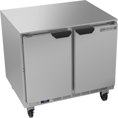 Beverage Air UCR36AHC 36"W Two-Section Reach-In Undercounter Refrigerator