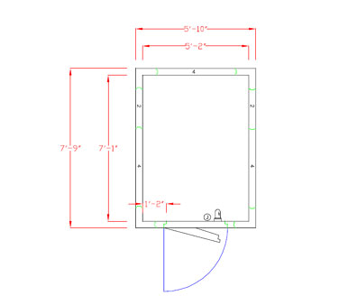 American Panel 6X8F-O 70" W x 90" H Outdoor Acrylume With Floor Walk-In Freezer