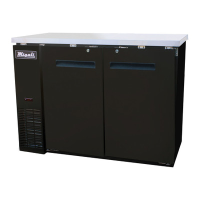 Migali C-BB48-HC 48.75"W Two-Section Solid Door Refrigerated Back Bar Cabinet