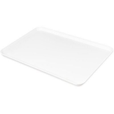 Carlisle 2618FMTQ301 25.62&quot; W x 17.87&quot; D x 1.25&quot; H Rectangular Fiber Glass White Market Tray