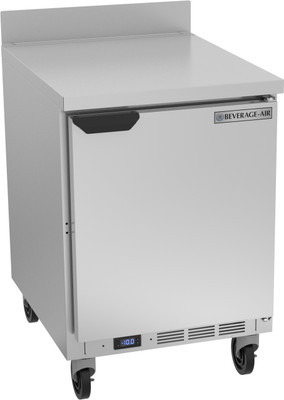 Beverage Air WTF24AHC 24"W One Door Stainless Steel Worktop Freezer With 4" Removable Backsplash