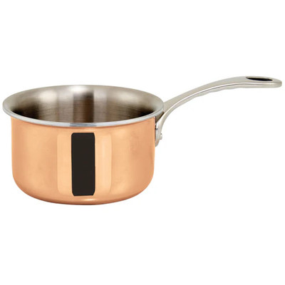Winco DCSP-3C
3-1/2"
11 Oz.
Aluminum / Stainless Steel / Copper
Round
Mini Sauce Pan